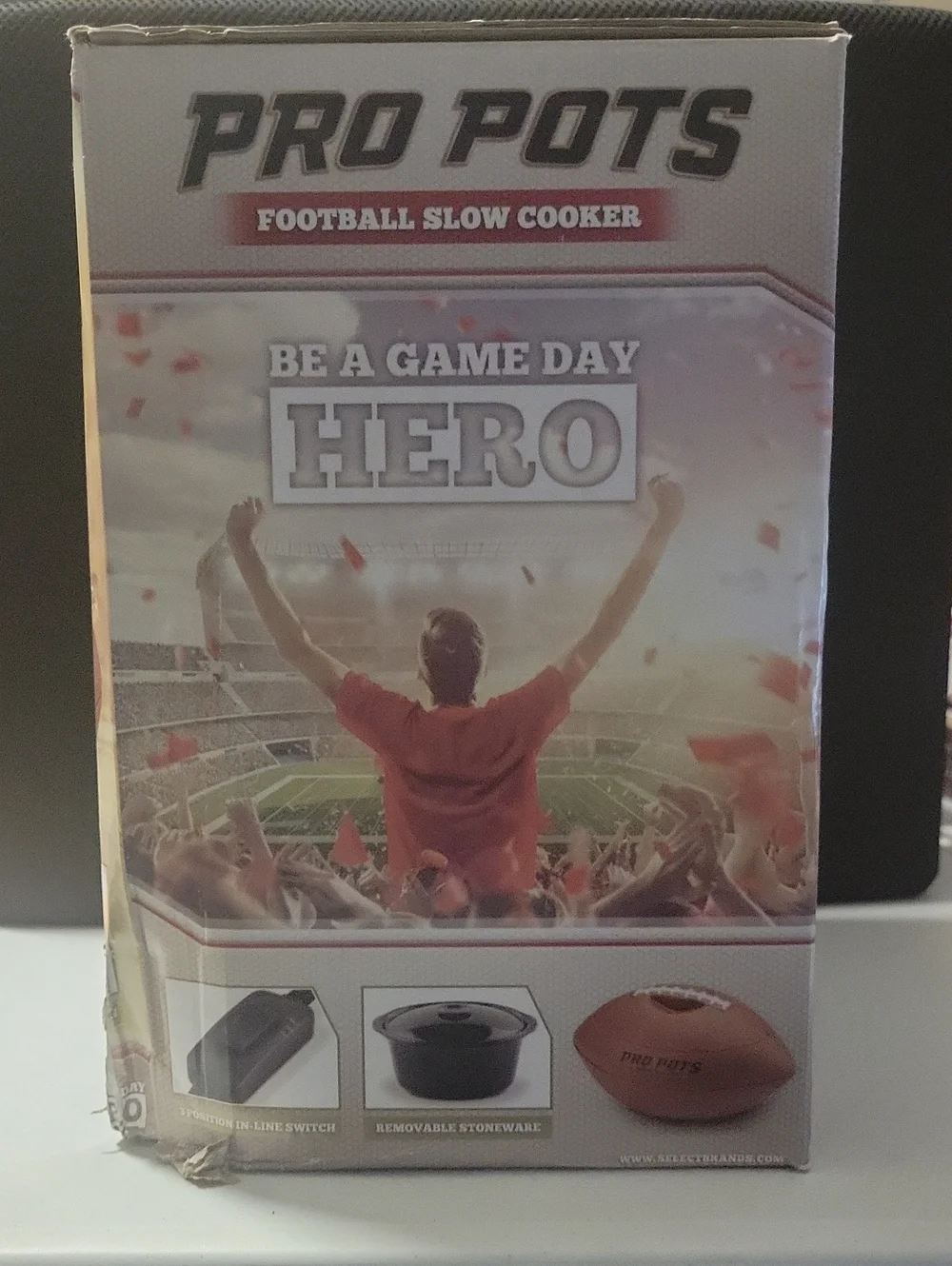 Brown Football Slow Cooker - Game Day Serving Pot